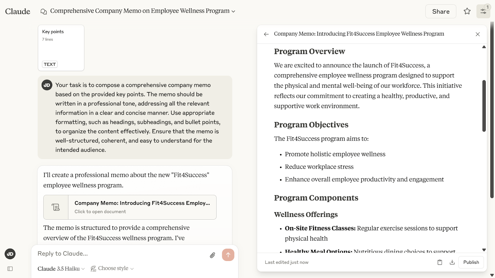 Claude ai otuput rpeview